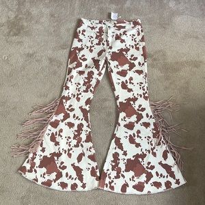 Cowprint Flare Jeans